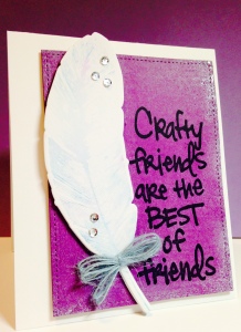 crafty friends feather card